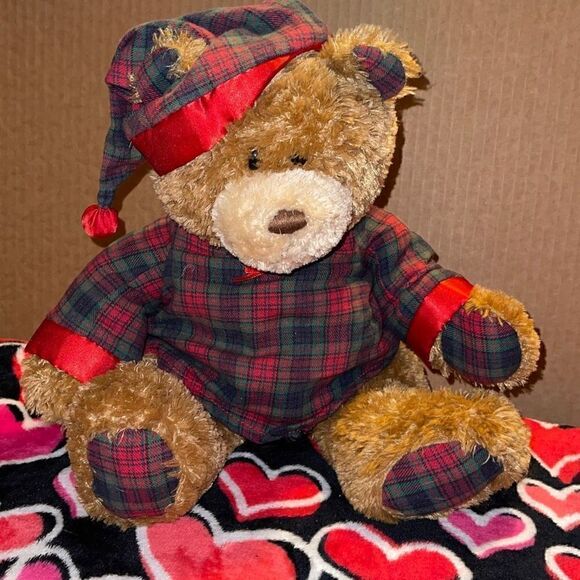 GUND 14” Porto the Bear Plush Bear in Flannel PJ’s - Picture 1 of 7
